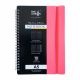 A5 Notebook Spiral Poly Pastel Banded Twin wire Lined Ruled Notepad -Pink