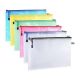 A4 Plastic Zip File Bags Storage Document Folder Protective Wallet Pocket Pack of 6
